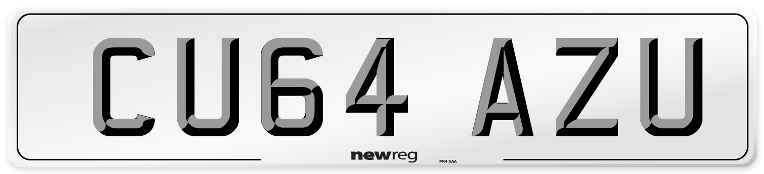 CU64 AZU Number Plate from New Reg